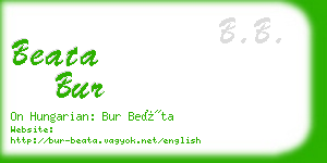 beata bur business card
